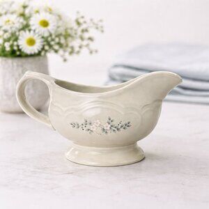 Pfaltzgraff Heirloom Gravy Boat USA Floral Stoneware VTG Retired Pattern 436